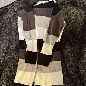 Striped Women's Sweater - Black, Gray, White
